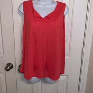 Cute orange tank with tassels L